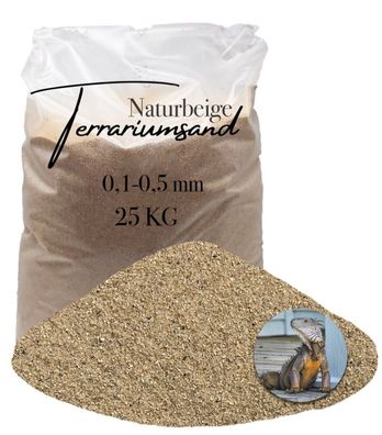 Terrariensand Naturbeige 0,1-0,5 mm - 25 kg für Bartagame & Gecko