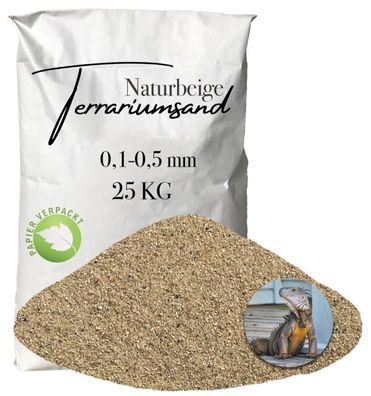 Terrariensand naturbeige 0,1-0,5 mm - feinster Bodengrund 25 kg Papiersack
