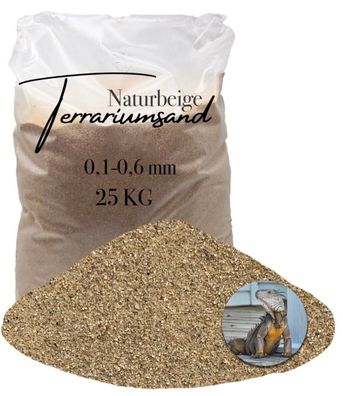 Terrariensand Naturbeige 0,1-0,6 mm - 25 kg für Chamäleon & Agame