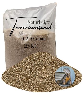 Terrariensand Naturbeige 0,2-0,7 mm - 25 kg fein für Gecko & Kornnatter