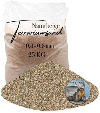 Terrariensand Naturbeige 0,4-0,8 mm - 25 kg grabfähig für Chamäleon & Gecko