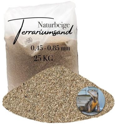 Terrariensand Naturbeige 0,45-0,85 mm - 25 kg feinkörnig & hygienisch
