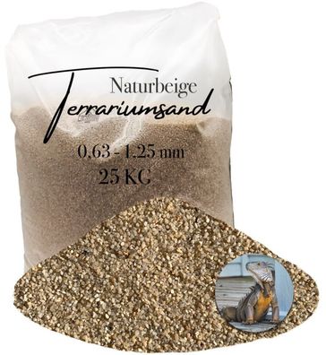 Terrariensand Naturbeige 0,63-1,25 mm - 25 kg grabfähig & feinkörnig