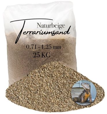 Terrariensand Naturbeige 0,71-1,25 mm - 25 kg fein & grabfähig