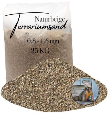 Terrariensand Naturbeige 0,8-1,6 mm - 25 kg grabfähig & rein