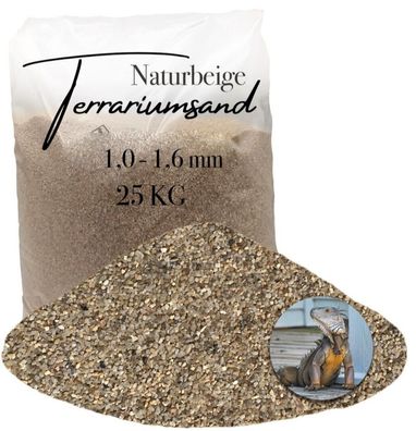 Terrariensand Naturbeige 1,0-1,6 mm - 25 kg grabfähig & kalkfrei