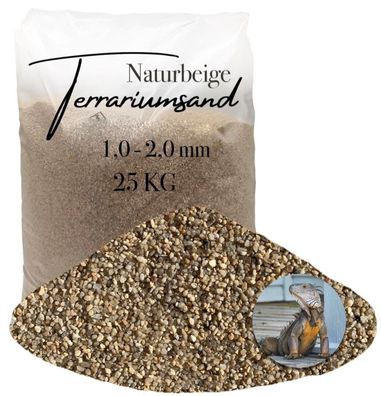 Terrariensand Naturbeige 1,0-2,0 mm - 25 kg feinkörnig & grabfähig