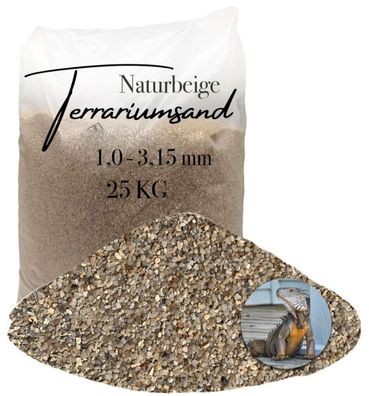 Terrariensand Naturbeige 1,0-3,15 mm - 25 kg grabfähig & vielseitig