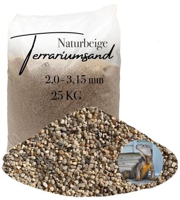 Terrariensand Naturbeige 2,0-3,15 mm - 25 kg für grabende Reptilien