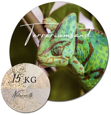 Terrariensand weiß Terrariumsand Bodengrund kantengerundet feuergetrocknet 15 kg