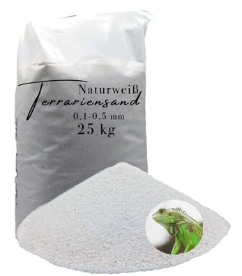 Terrariumsand 25 kg naturweiß 0,1-0,5 mm grabfähig