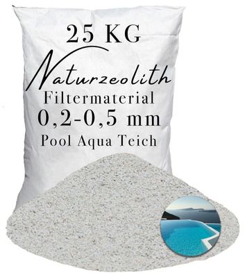 Zeolith 0,2-0,5 mm - 25 kg - Hochwirksames Naturfiltermedium für Pools & Naturteiche