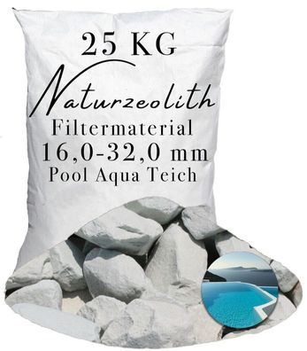 Zeolith 16,0-32,0 mm - 25 kg - Effektive Wasserfilterung für Pools & Naturteiche
