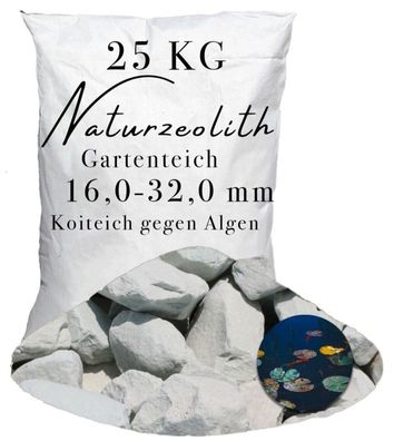 Zeolith 16,0-32,0 mm - 25 kg - Wasserverbesserer & Teichpflege für Garten und Teiche