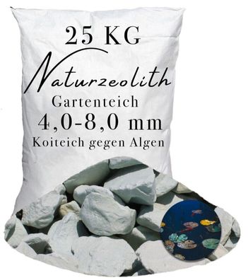 Zeolith 4,0-8,0 mm - 25 kg - Natürlicher Wasserverbesserer & Teichpflege für Garten u