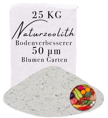 Zeolith Pulver 0-50 µm - 25 kg zur Bodenverbesserung in Garten & Gemüsebeet