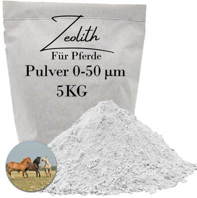 Zeolith Pulver 5 kg für Pferde - 50 µm Vulkanmineral Klinoptilolith naturrein