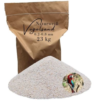 Vogelsand 0,2-0,8mm weiß 23 kg keimfrei ohne Zusatzstoffe wie Anis und Grit