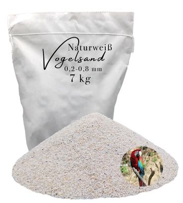 Vogelsand 0,2-0,8mm weiß keimfrei 7 kg ohne Zusatzstoffe wie Anis und Grit