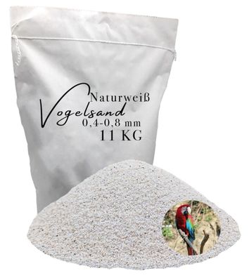 Vogelsand 0,4-0,8mm weiß 11kg keimfrei ohne Zusatzstoffe wie Anis und Grit