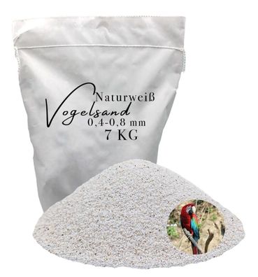 Vogelsand 0,4-0,8mm weiß 7kg keimfrei ohne Zusatzstoffe wie Anis und Grit