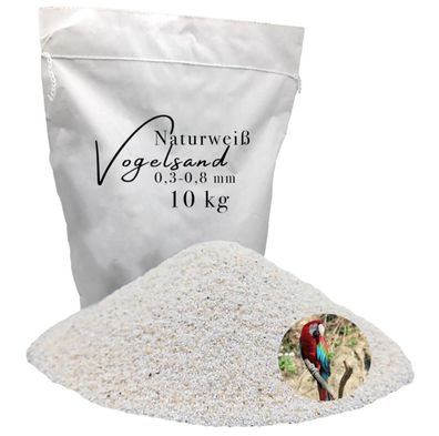 Vogelsand 10 kg naturweiß 0,3-0,8 mm keimfrei