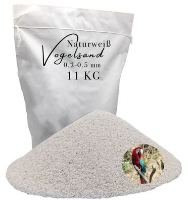 Vogelsand 11 kg 0,2-0,5mm weiß keimfrei ohne Zusatzstoffe wie Anis und Grit