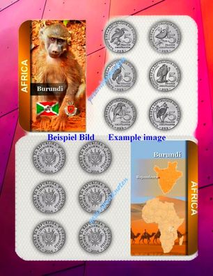 Burundi KMS. 2014 Unc. im Blister 6 Gedenkmünzen 6695