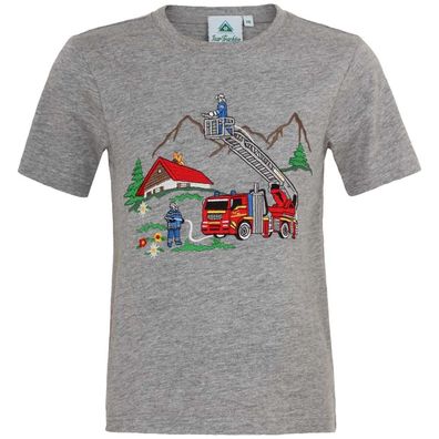 Kindershirt 52751 Feuerwehr grau Isar-Trachten - Größe: 128