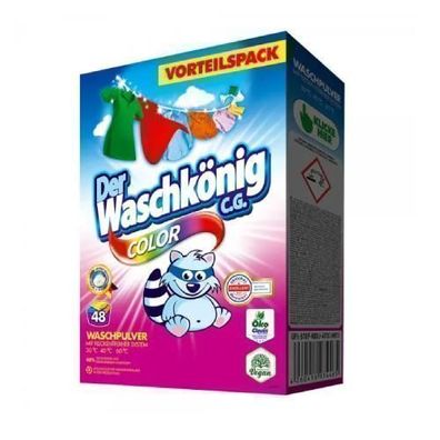 Waschkönig Color Waschpulver für 48 Waschgänge - 2,88 kg