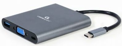 Gembird USB Typ-C 6-in-1 Multiport-Adapter + Kartenleser Space Grau