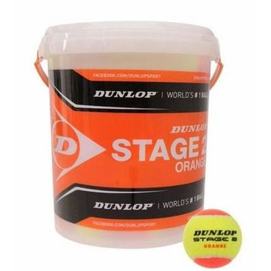 Tennisbälle DUNLOP STAGE 2 ORANGE 60er-Eimer ITF
