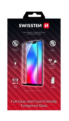 Swissten Vollgesichts-Hartglas Huawei P30 Lite Schwarz