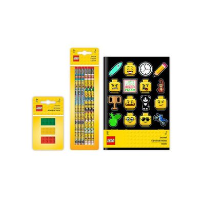LEGO Schreib-Set – Notizbuch A5 + 6 Bleistifte & 3 Radiergummis ab 6 Jahren