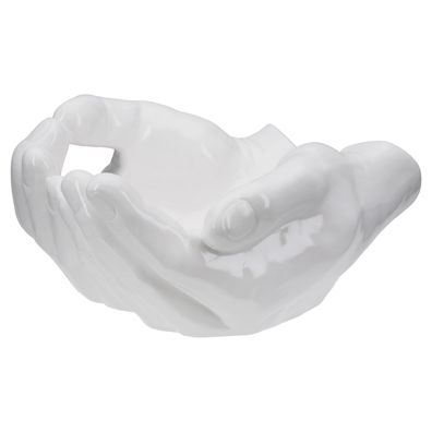 Gilde Schale, "Buddha", Keramik, weiß, , L. 23 cm, B. 27 cm, H. 13 cm 55992