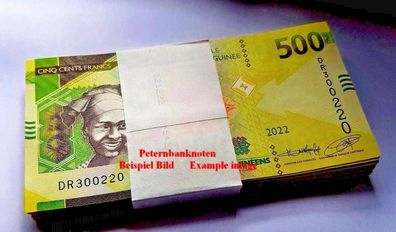 Guinea / Guinee Bundle 100 x 500 Francs 2022 Unc P51b 63142#