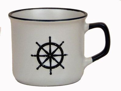 Tasse Steuerrad weiss