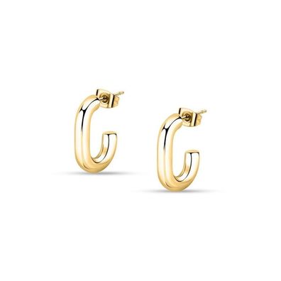 Minimalist gold-plated earrings Creole SAVN06