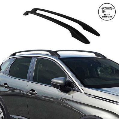 Aluminium Dachreling Relingträger für Porsche Macan 2014-2018 Schwarz 2x