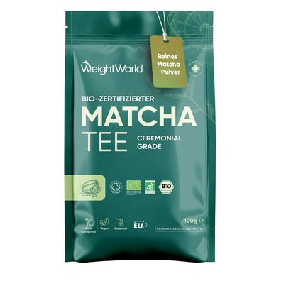 WeightWorld Bio Matcha Pulver - 100 g Japanischer Matcha Tee - Grünteepulver
