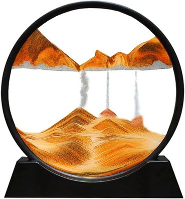 E-feilai Sandbild Dynamisch 12 Zoll 3D Rund Sandkunst Orange Dekoration