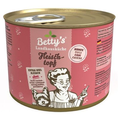 Bettys Landhausküche Dose für Hund - Fleischtopf 6 x 200g
