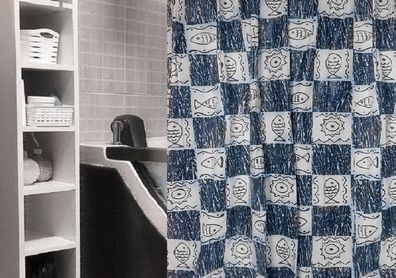 SUN & SEA Vinyl Duschvorhang 180x200cm. dünne weiche Vinylfolie