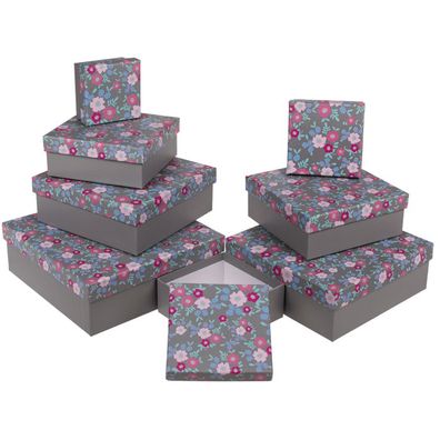 OOTB Graue Geschenkkartonage Frühlingsblumen