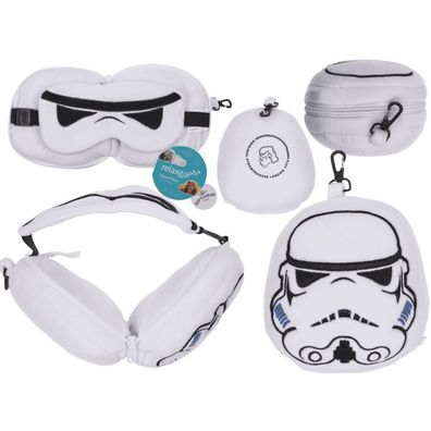 Kinder Plüsch-Reisekissen m Augenmaske, Stormtrooper 14,5 x 14 x 9,5cm