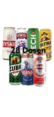 Megapaket je 4 Dosen a 500ml Zywiec Tyskie Zubr Warka Lech Harnas und Tatra