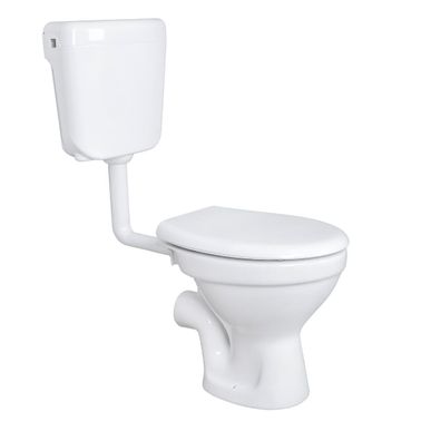 Komplettset Stand WC Abgang Waagerecht Wand Tiefspüler + Deckel + Spülkasten