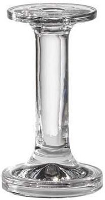 Kaheku Kerzenleuchter Kerzenständer Solid Glas klar modern für Stabkerzen d9 h16 cm