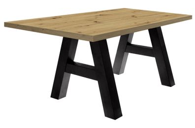 Esszimmertisch Elia 8 140 x 90 x 75 Esstisch Schwarzstahl/Asteiche