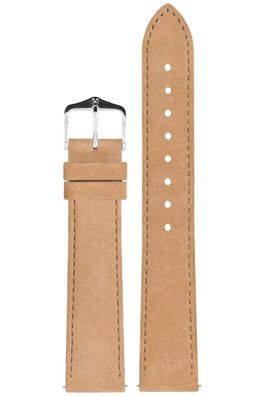 Hirsch Lederarmband für Uhren Osiris Nubuk L 20 mm Beige 03433090-2-20